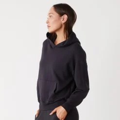 MONROW Supersoft Fleece Slouchy Pullover FADEDBLACK Cheap